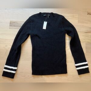 NEW Anthropologie Sweater Top Medium English Factory Black NWT